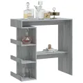 Table de bar et étagère de rangement Sonoma gris 100x50x101,5cm