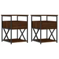 Tables de chevet 2pcs chêne marron 40x42x55cm bois d'ingénierie