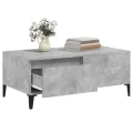 Table basse Gris béton 90x50x36,5 cm Bois d'ingénierie