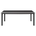 Table de jardin Noir 190 x 90 x 74 cm Aluminium et verre