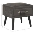Table de chevet Gris 40x35x40 cm Velours
