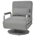Fauteuil pivotant et canapé-lit Gris clair Tissu