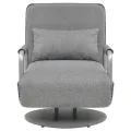 Fauteuil pivotant et canapé-lit Gris clair Tissu