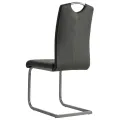 Chaises à manger cantilever lot de 4 gris similicuir
