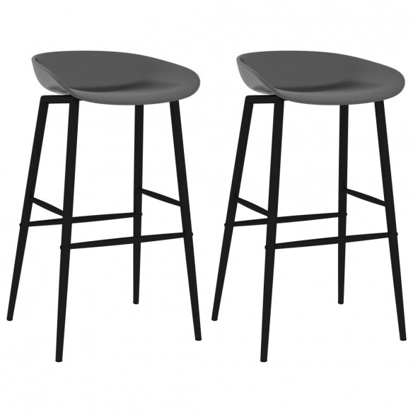 Chaises de bar lot de 2 gris