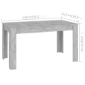 Table de salle à manger Gris béton 140x74,5x76 cm Aggloméré