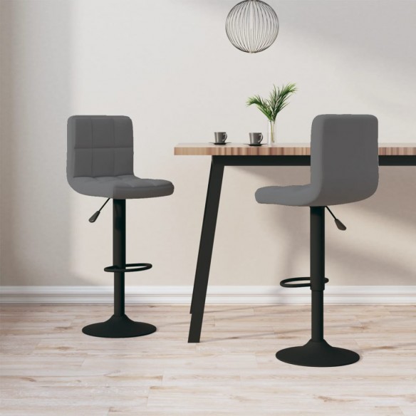 Tabourets de bar lot de 2 gris foncé velours