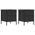 Tables de chevet 2 pcs noir 40x42x50 cm bois d’ingénierie