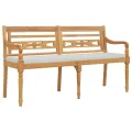 Banc Batavia avec coussin 150 cm Bois de teck massif