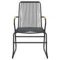 Ensemble à manger de jardin 3 pcs noir rotin PVC