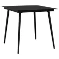 Ensemble à manger de jardin 3 pcs noir rotin PVC