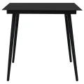 Ensemble à manger de jardin 3 pcs noir rotin PVC