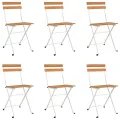 Chaises de bistrot pliantes 6 pcs Bois d'acacia solide et acier