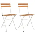 Chaises de bistrot pliantes 2 pcs Bois d'acacia solide et acier