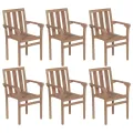 Chaises de jardin empilables 6 pcs Bois de teck solide