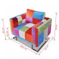 Fauteuil cube avec design de patchwork Chrome Tissu