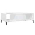 Table basse Blanc brillant 103,5x60x35 cm Aggloméré