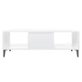 Table basse Blanc brillant 103,5x60x35 cm Aggloméré