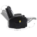 Fauteuil à bascule de massage Noir Similicuir