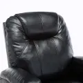 Fauteuil à bascule de massage Noir Similicuir