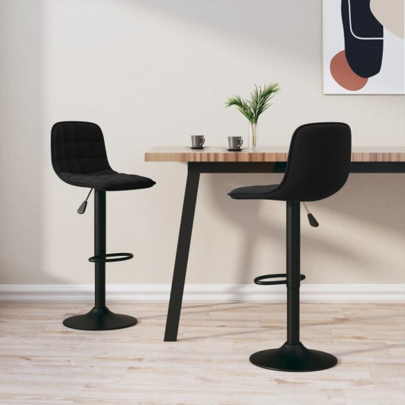 Tabourets de bar 2 pcs Noir Velours