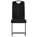 Chaises à manger cantilever lot de 6 noir similicuir