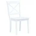 Chaises à manger lot de 4 blanc bois d'hévéa massif