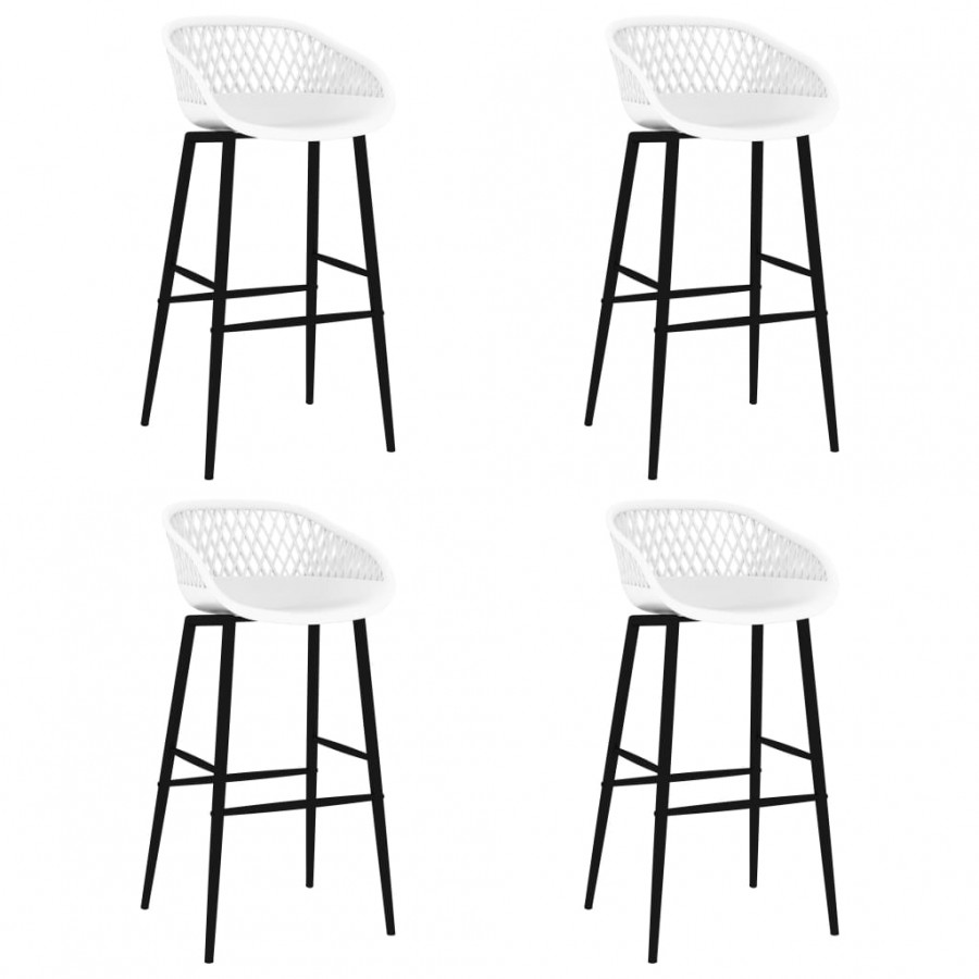 Chaises de bar lot de 4 blanc