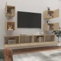 Ensemble de meubles TV 6 pcs Chêne sonoma Bois d'ingénierie