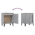 Tables de chevet pieds en métal 2 pcs Sonoma gris 40x30x50 cm