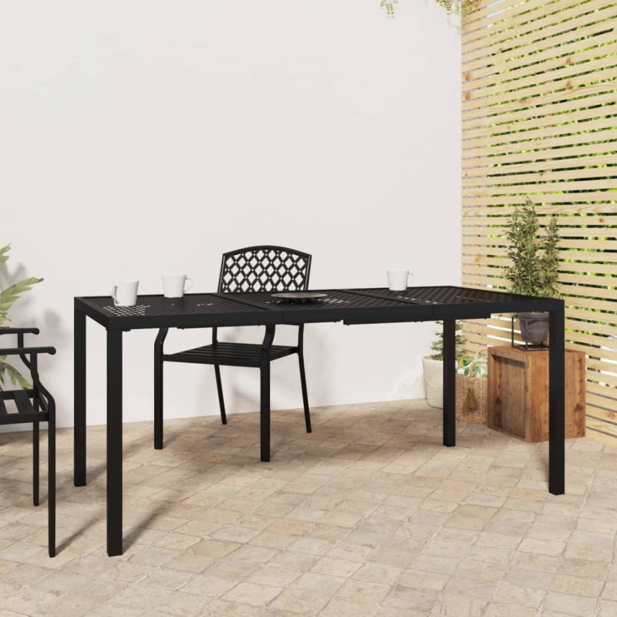 Table de jardin anthracite 165x80x72 cm acier