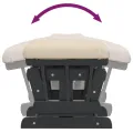 Chaise berçante avec repose-pied Blanc crème Tissu