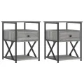 Tables de chevet 2 pcs sonoma gris 40x42x55cm bois d'ingénierie