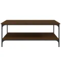 Table basse chêne marron 100x100x40 cm bois d'ingénierie
