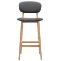 Tabourets de bar lot de 2 gris foncé tissu