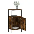Table de chevet chêne fumé 41x31x80 cm bois d'ingénierie