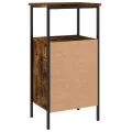 Table de chevet chêne fumé 41x31x80 cm bois d'ingénierie