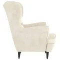 Fauteuil blanc crème velours