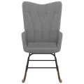 Chaise à bascule avec repose-pied Gris foncé Tissu
