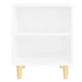 Table de chevet avec pieds en bois massif Blanc 40x30x50 cm