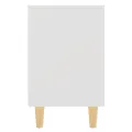 Table de chevet avec pieds en bois massif Blanc 40x30x50 cm