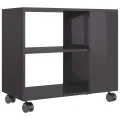 Table d'appoint Gris brillant 70x35x55 cm Bois d'ingénierie
