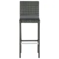 Tabourets de bar avec coussins 6 pcs gris résine tressée