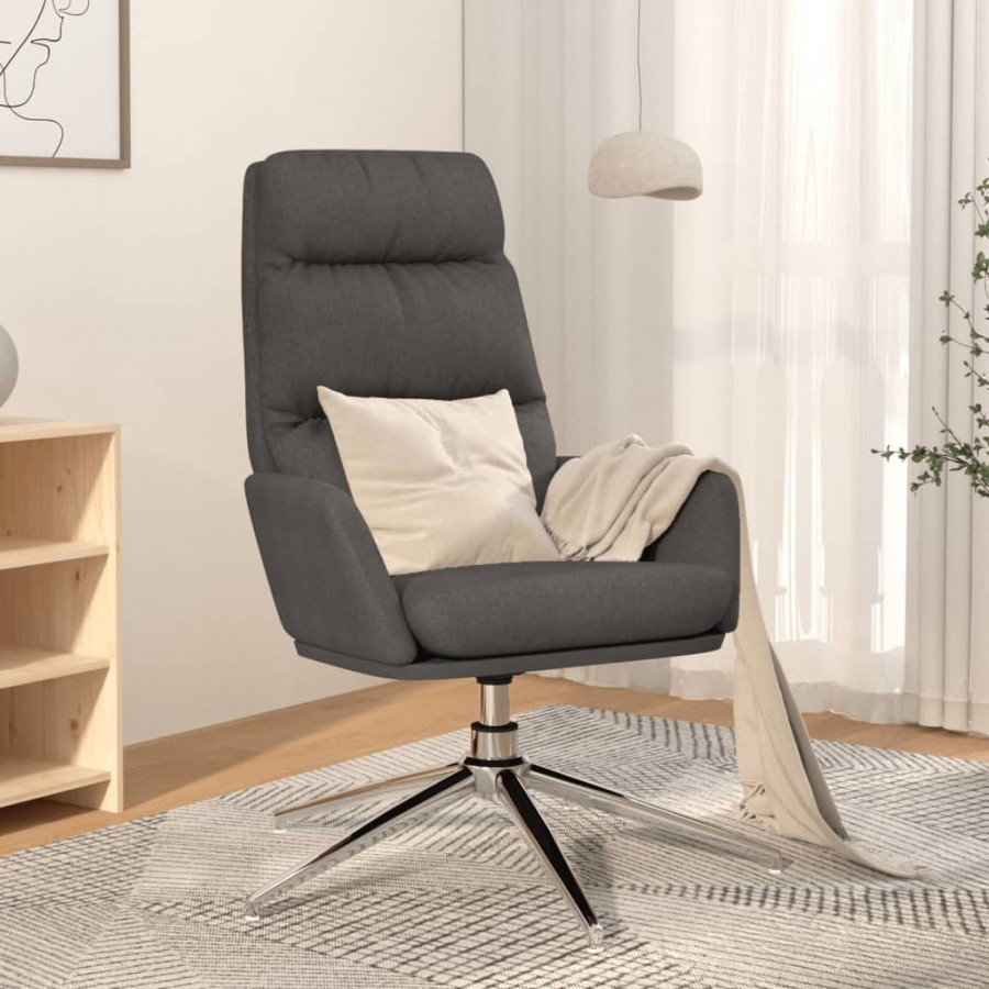 Chaise de relaxation Gris foncé Tissu