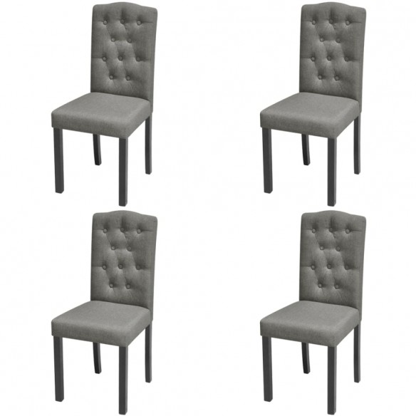 Chaises à manger lot de 4 gris tissu