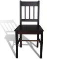 Chaises à manger lot de 2 marron foncé pinède