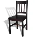 Chaises à manger lot de 2 marron foncé pinède