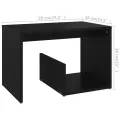 Table d'appoint Noir 59x36x38 cm Aggloméré