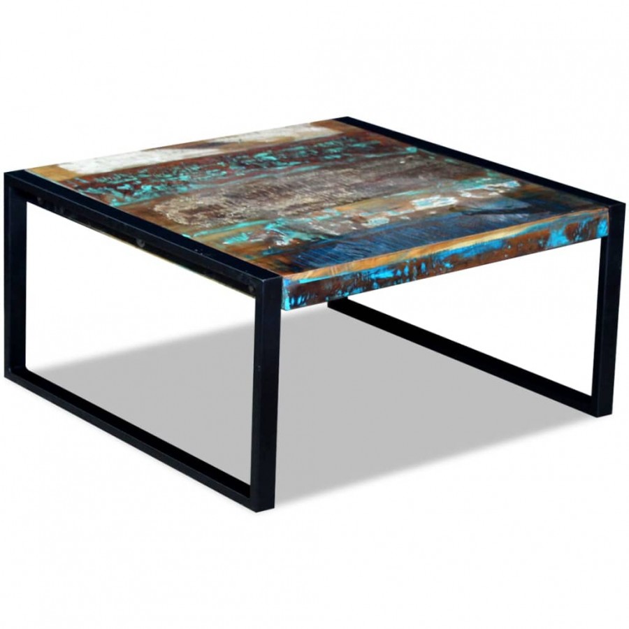 Table basse Bois de récupération massif 80 x 80 x 40 cm