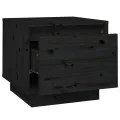 Table de chevet Noir 35x34x32 cm Bois de pin solide